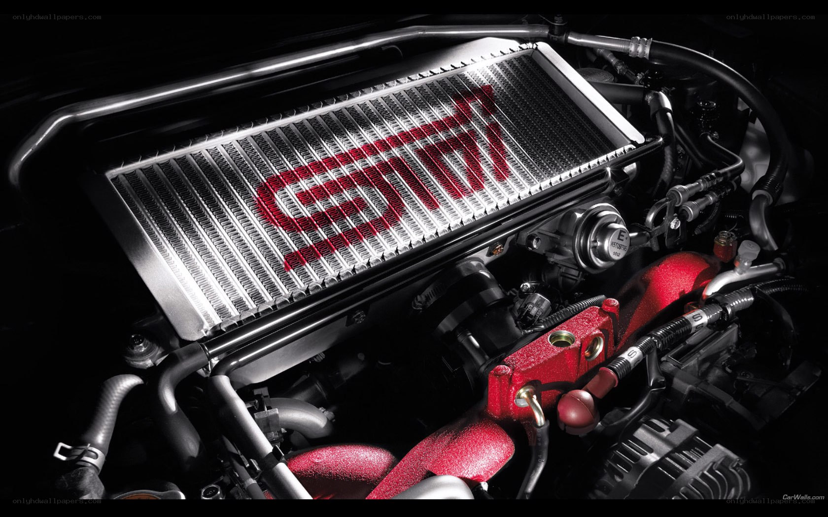 STI engine bay close-up