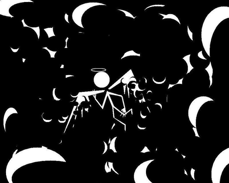 Stick Figure Angel in Crowd