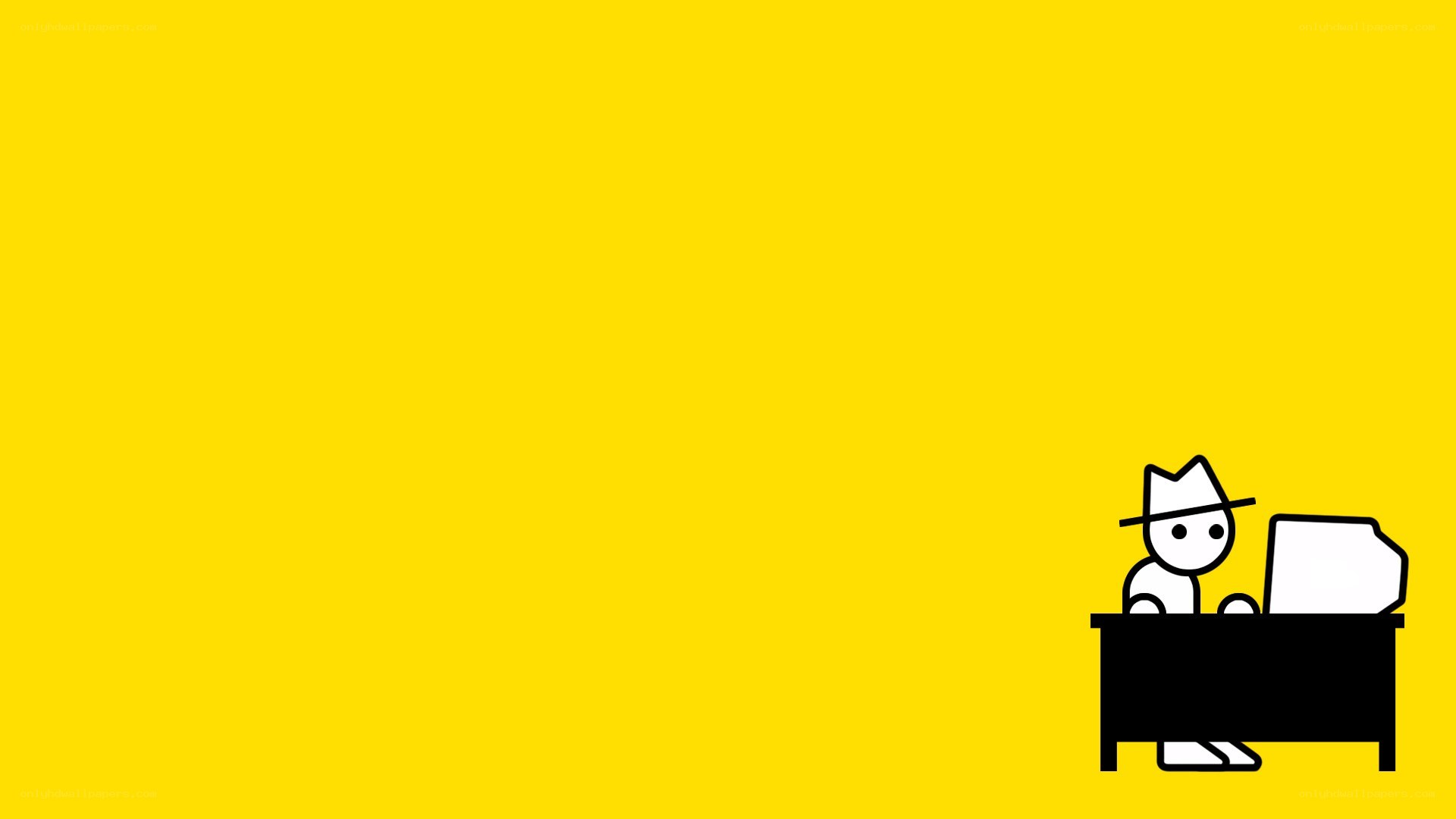 stick figure at a desk