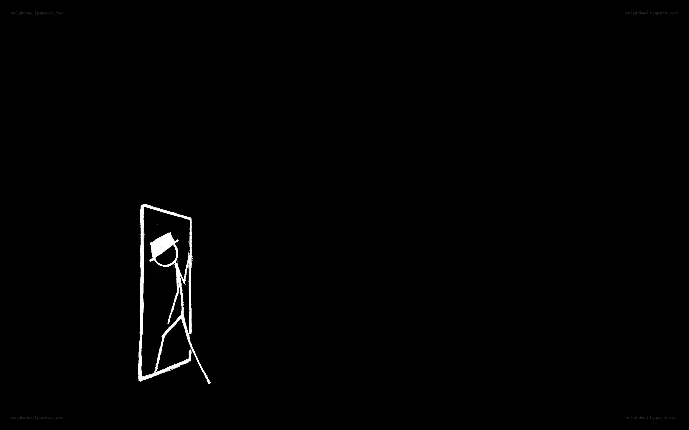 stick figure at a door