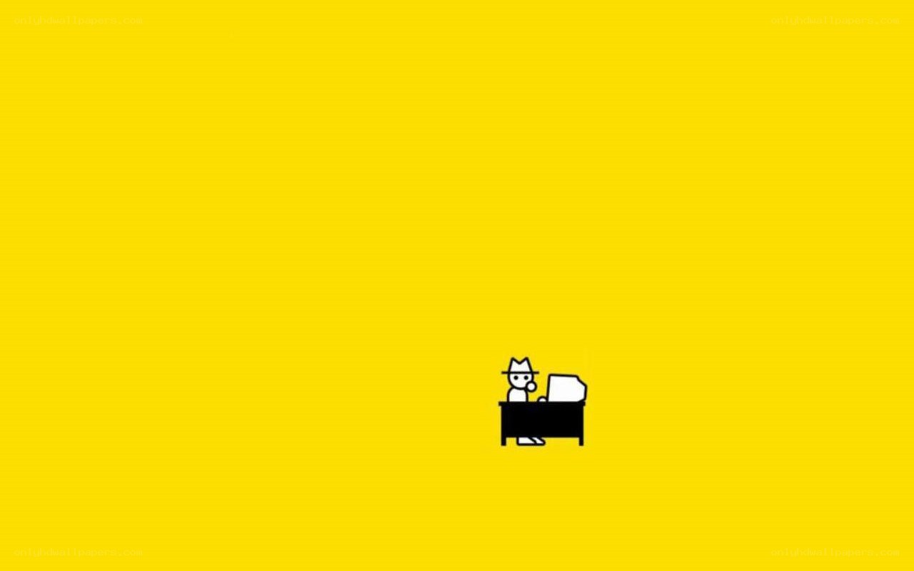 stick figure at desk