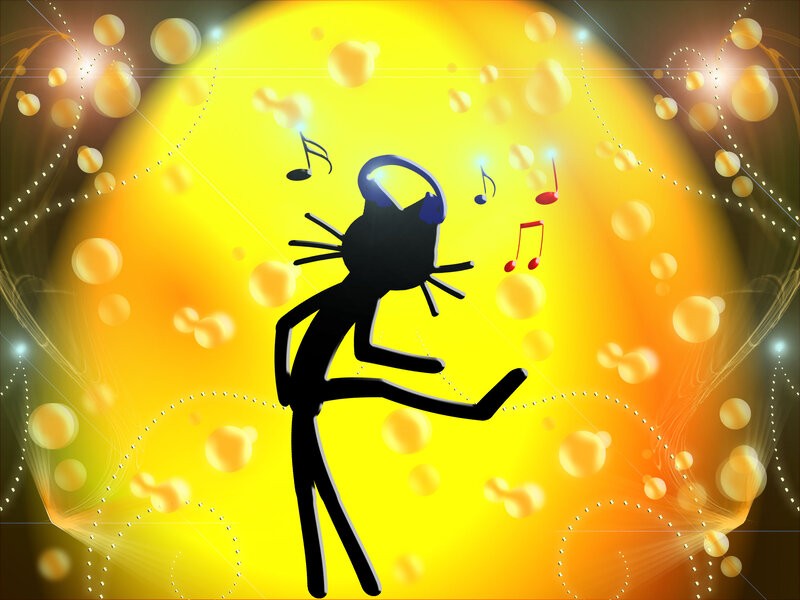 Stick Figure Cat Dancing