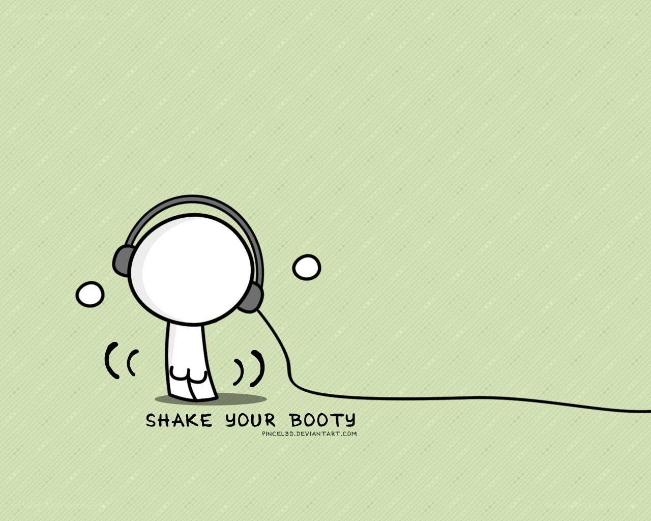stick figure dancing with headphones