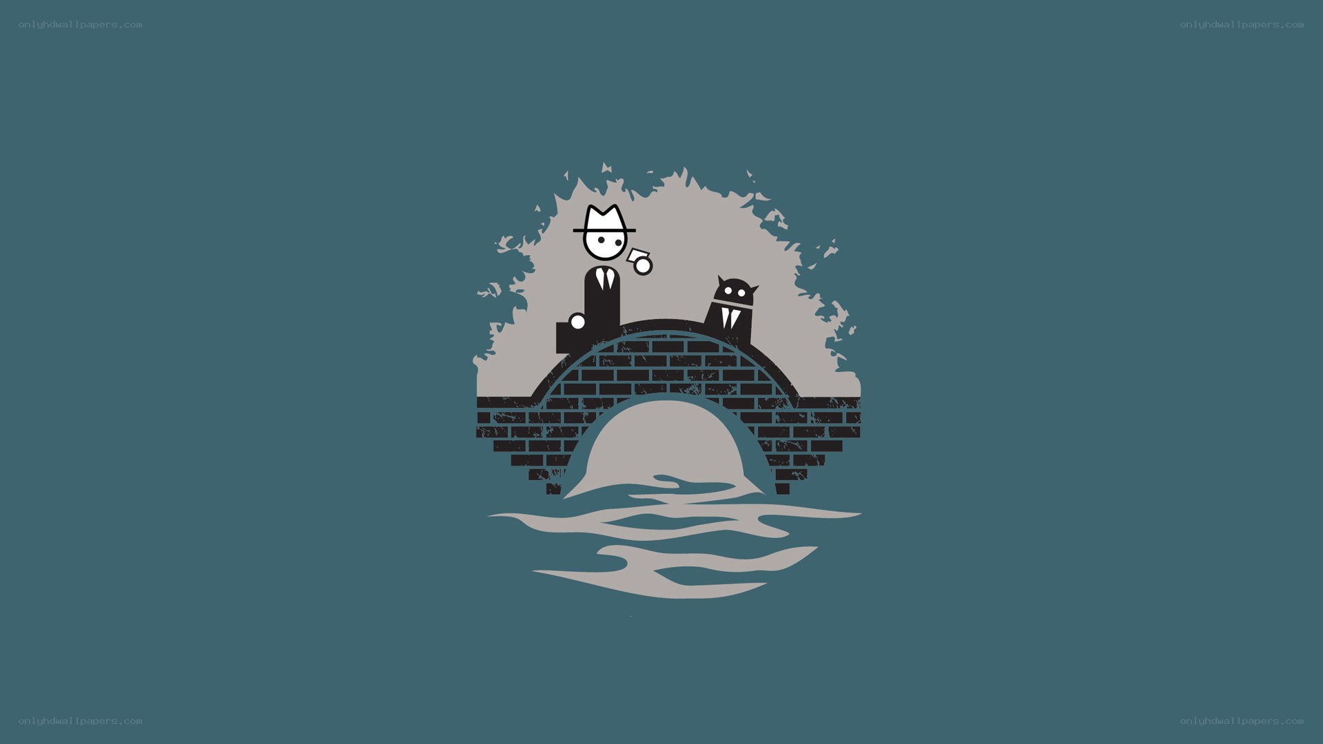 stick figure detective on a bridge