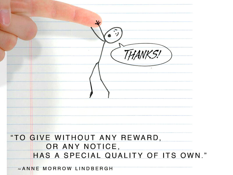 Stick Figure Drawing — White, Grateful