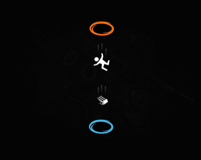 Stick Figure Falling — Black, Dark