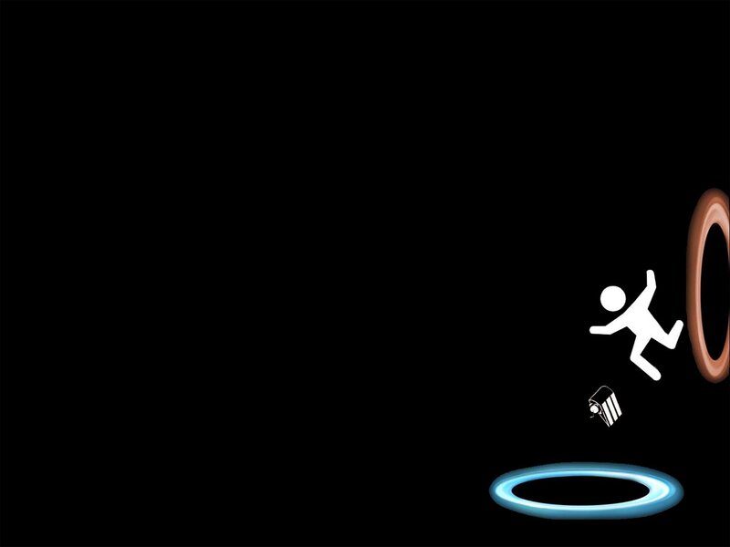 Stick Figure Falling — Black, Dramatic, Digital Art, Portal, Cube