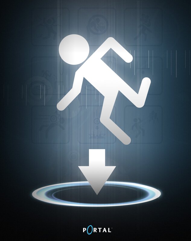 Stick Figure Falling — Blue