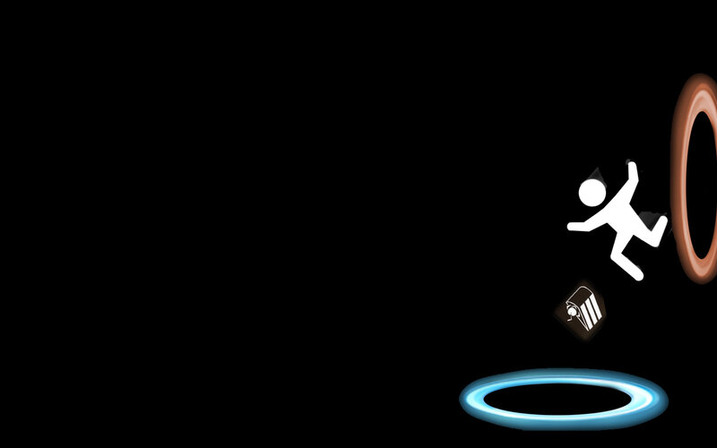 Stick figure falling through portal