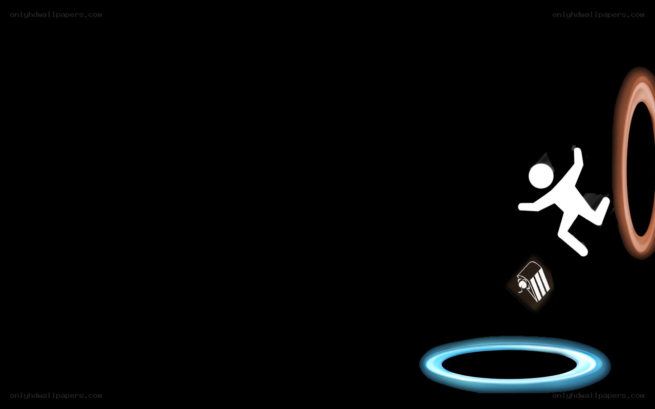 Stick figure falling through portal