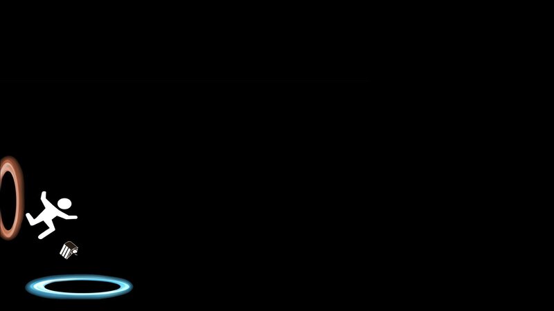 Stick figure falling through portal