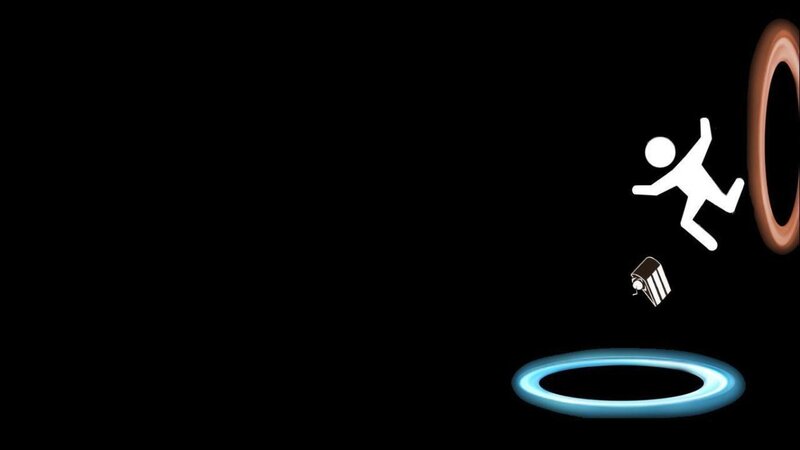 Stick figure falling through portal