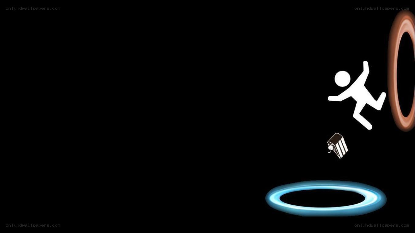 Stick figure falling through portal