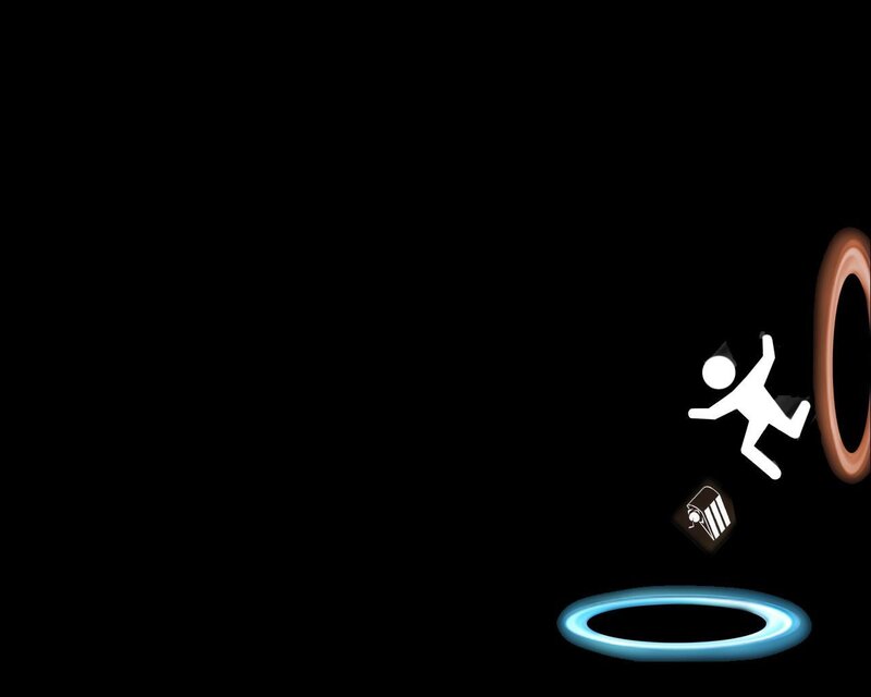 Stick figure falling through portal