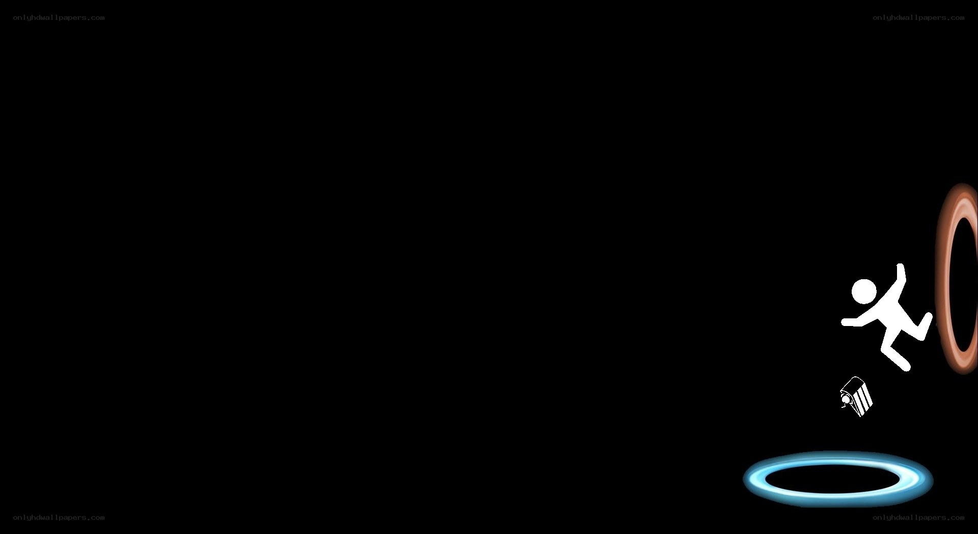 Stick figure falling through portals