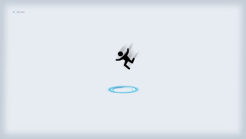 Stick Figure Falling — White, Surreal