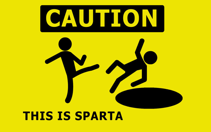 Stick Figure Falling — Yellow