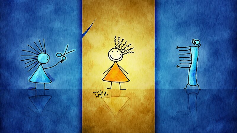 stick figure hair transformation