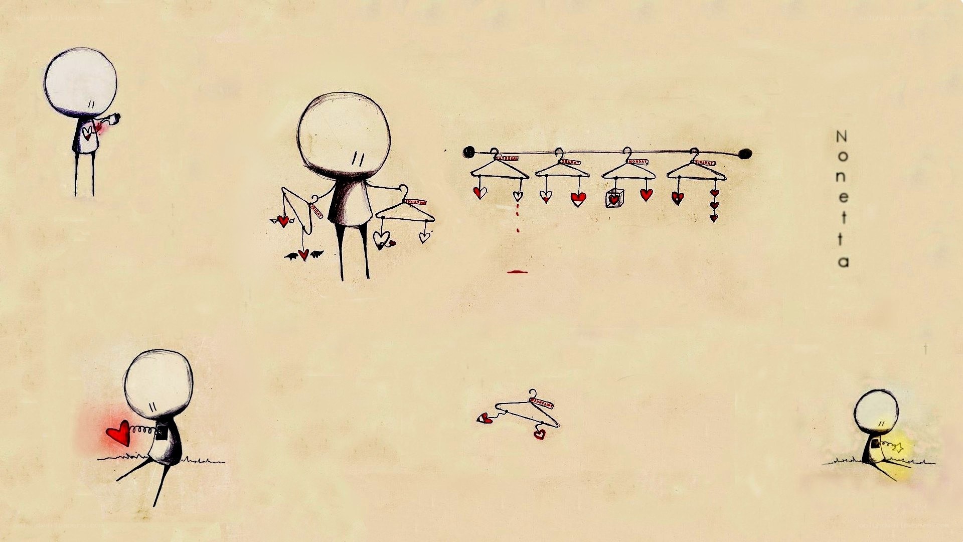 stick figure heart drawings