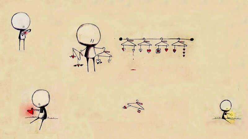 stick figure heart story