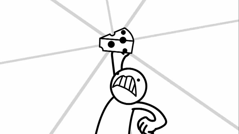 Stick Figure Holding Cheese
