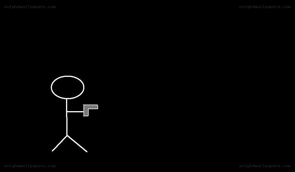 stick figure holding gun