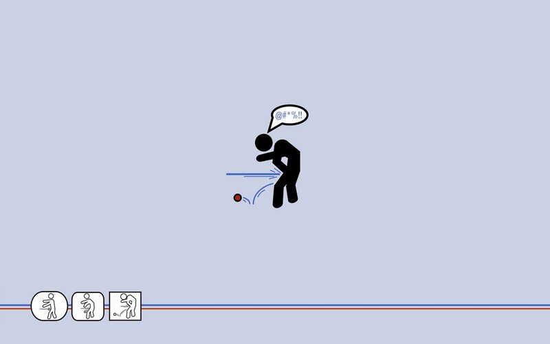 Stick figure kicking ball