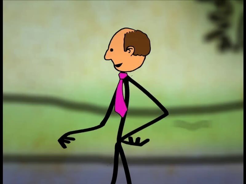 Stick Figure Man — Green