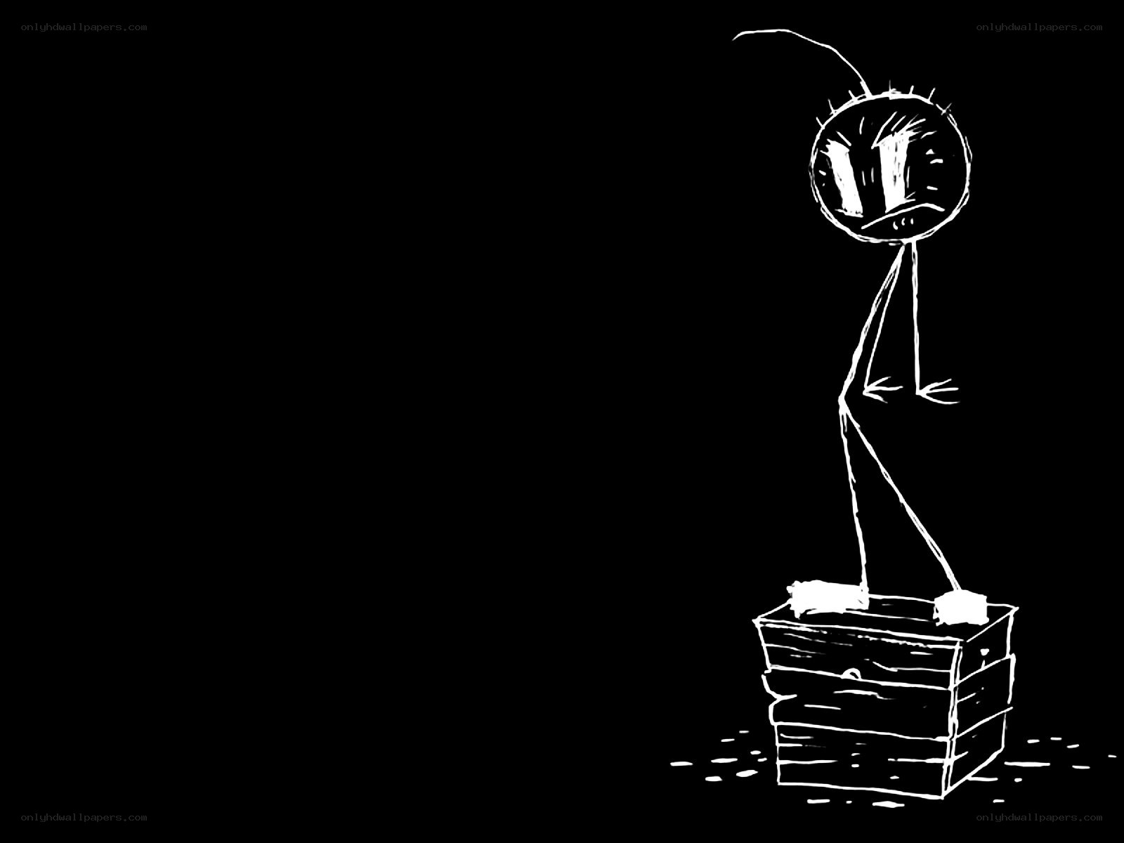 stick figure on a box