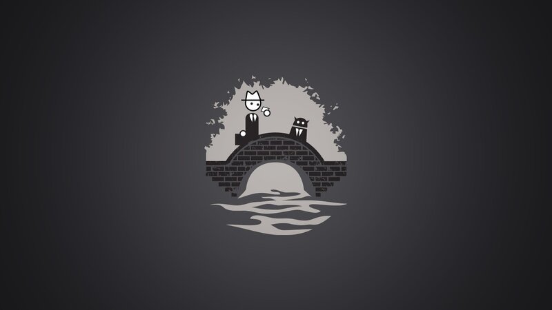 Stick figure on a bridge