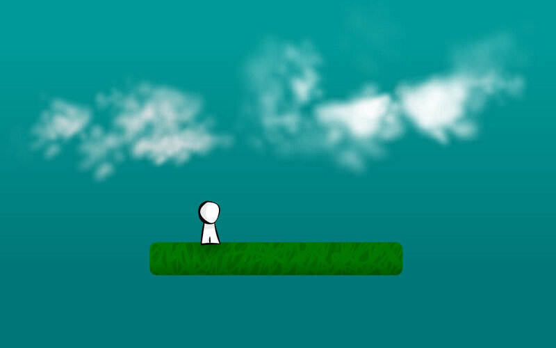 stick figure on a platform