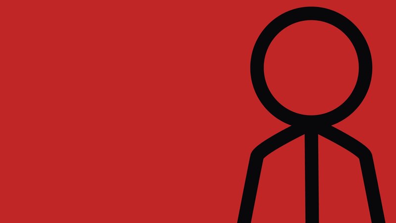 stick figure on red background