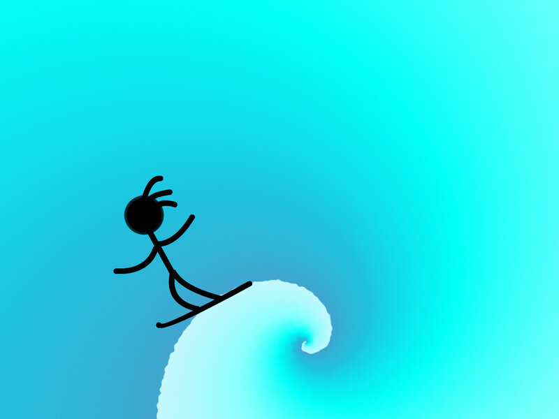 Stick Figure on Wave