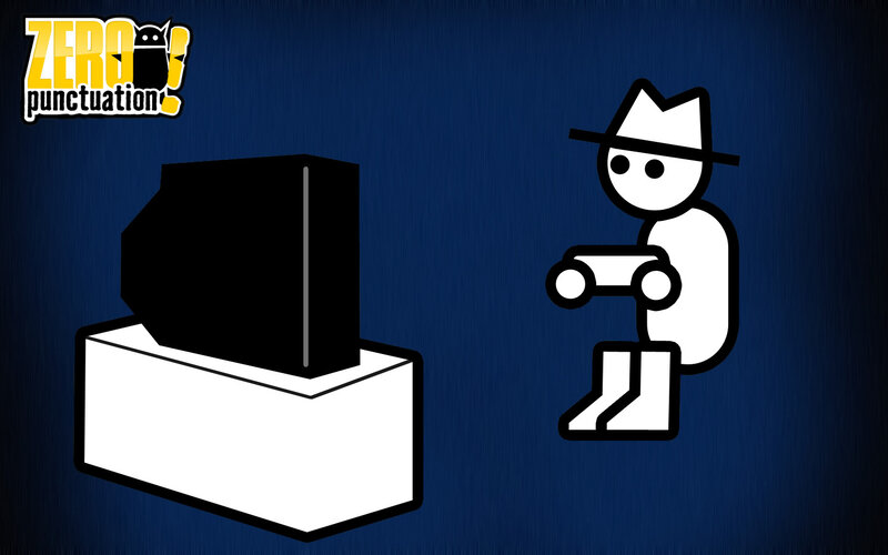 Stick figure playing video game