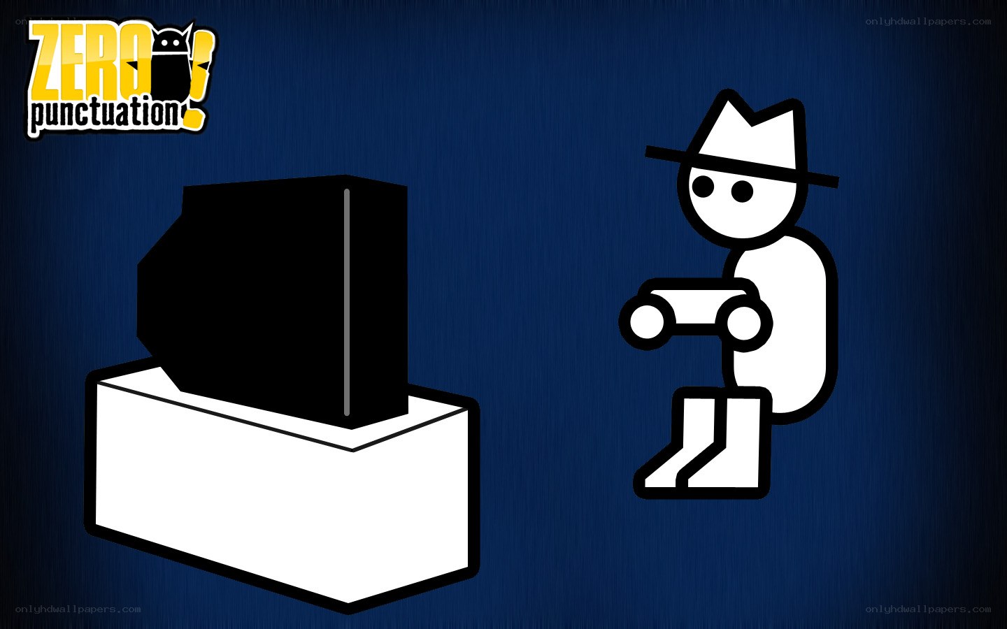 Stick figure playing video game
