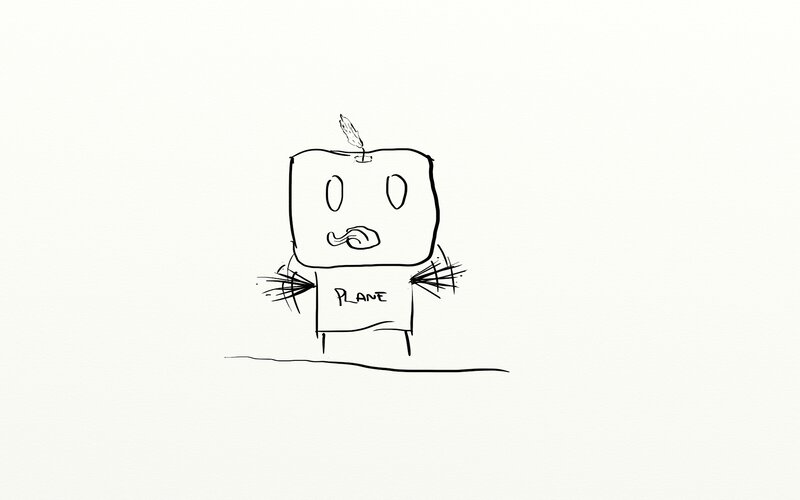 stick figure robot drawing