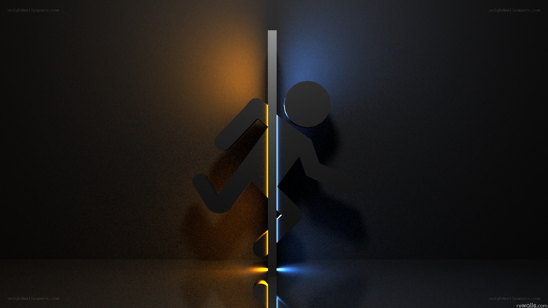 Stick figure running through light