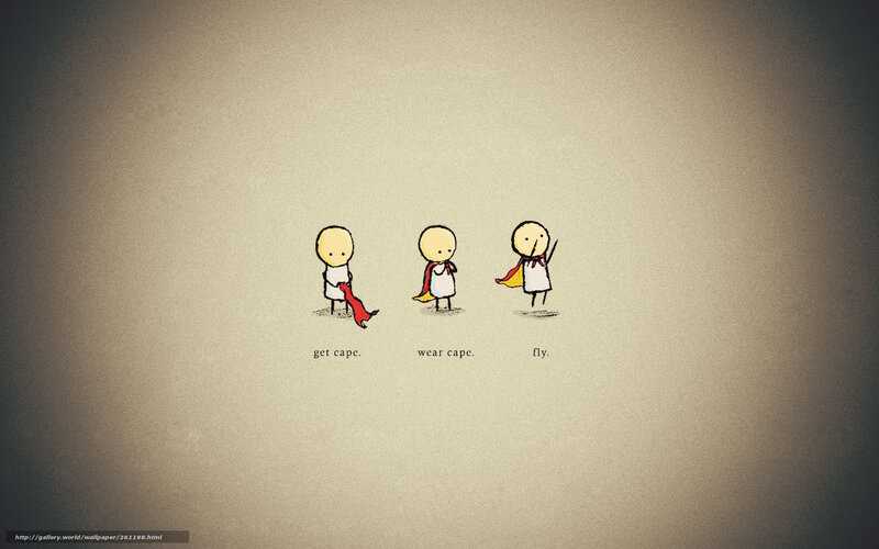 Stick Figure Superhero — Beige, Humorous