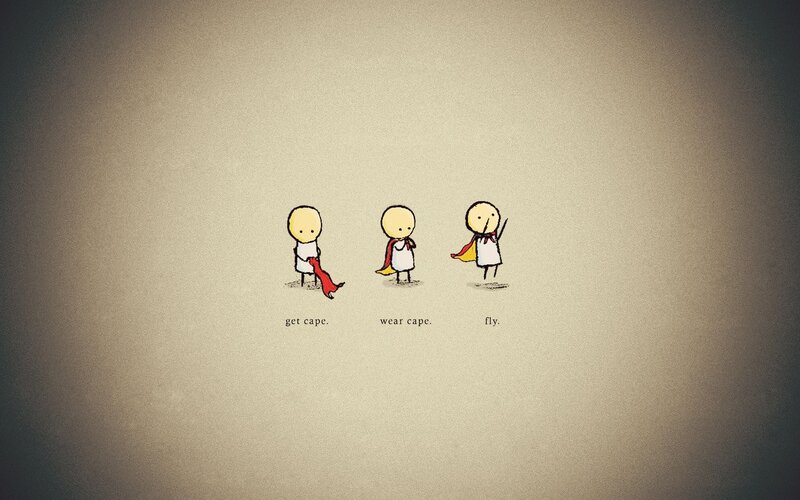 Stick Figure Superhero — Beige