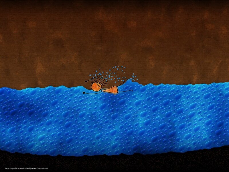 Stick figure swimming