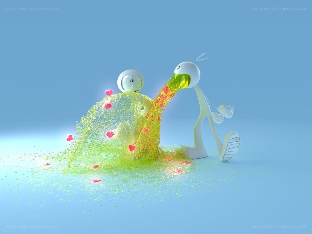 Stick figure vomiting love