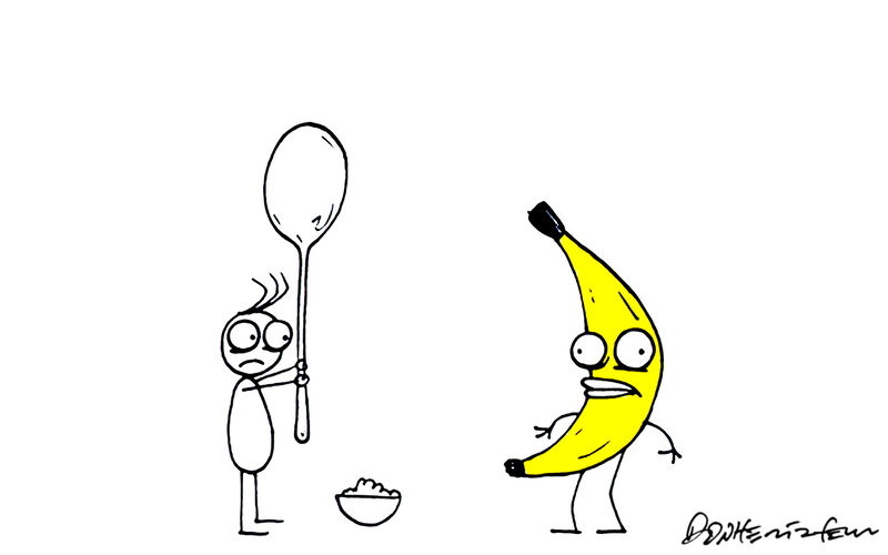 stick figure with banana
