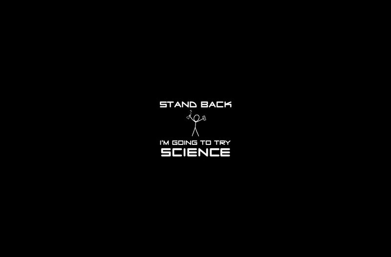 Stick Figure with Beakers — Black, Humorous