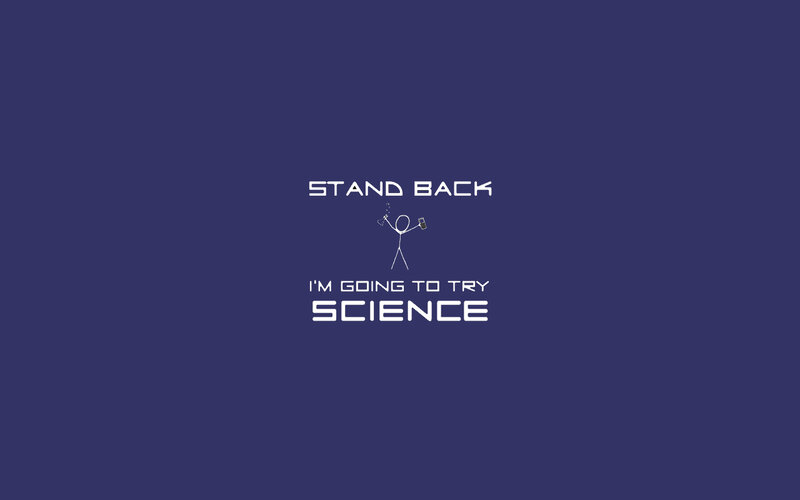 Stick Figure with Beakers — Blue