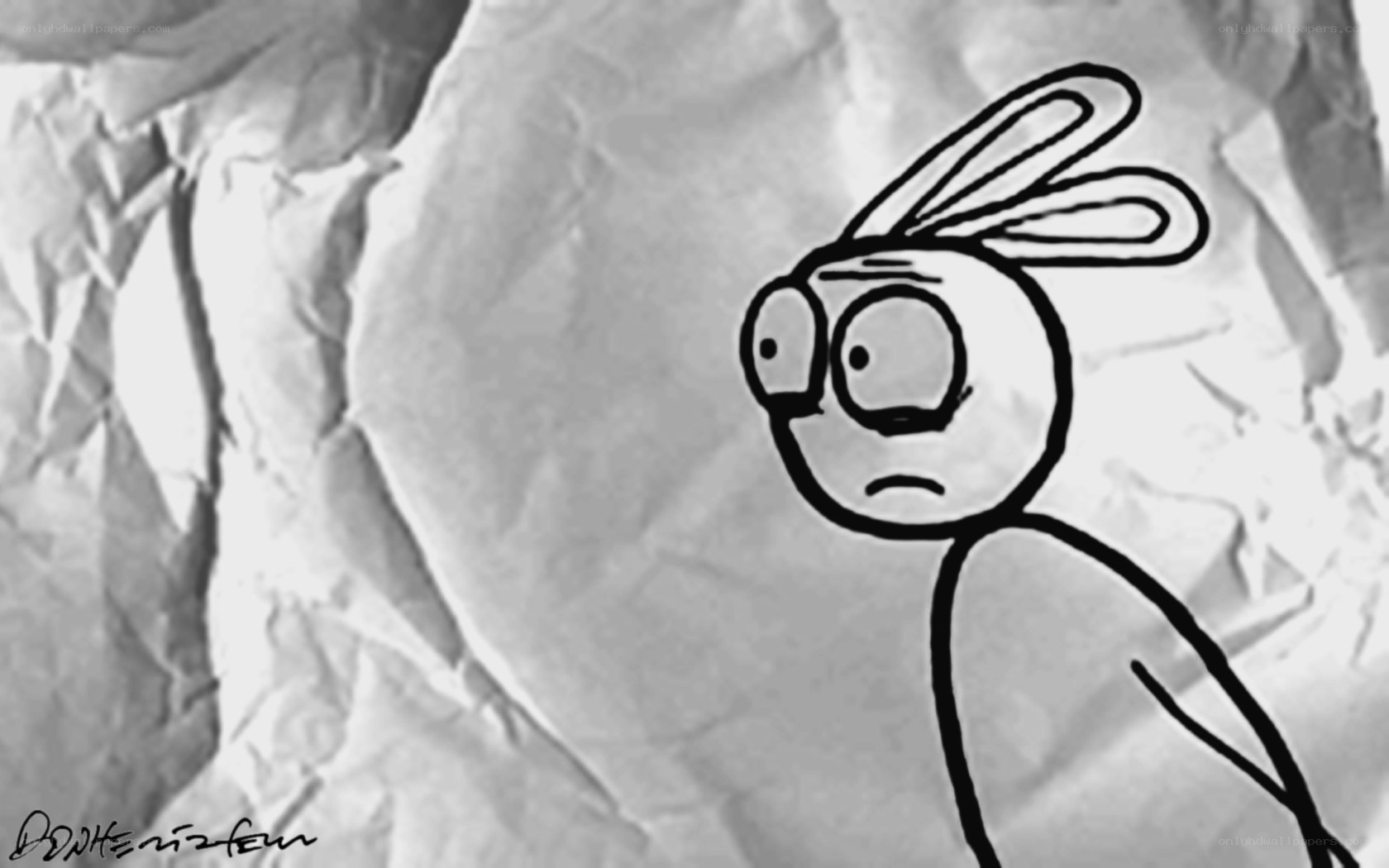 stick figure with bunny ears
