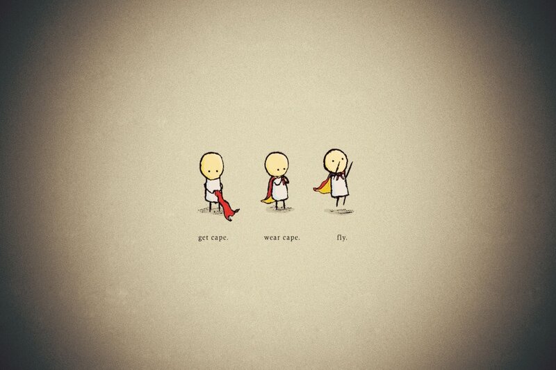 Stick Figure with Cape — Beige