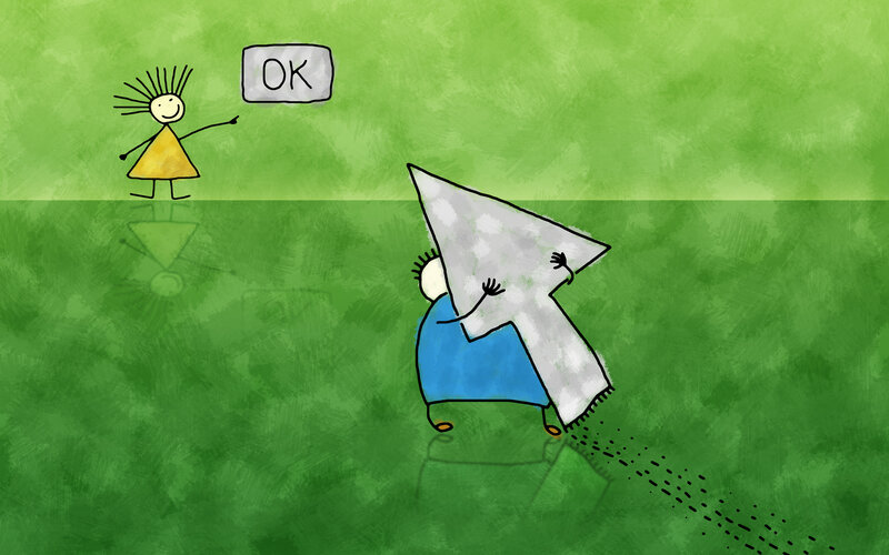stick figure with cursor