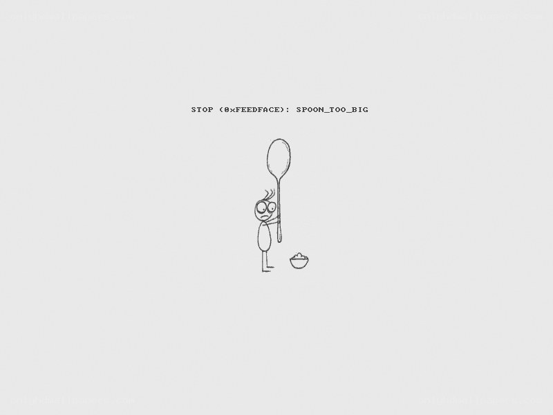 stick figure with giant spoon