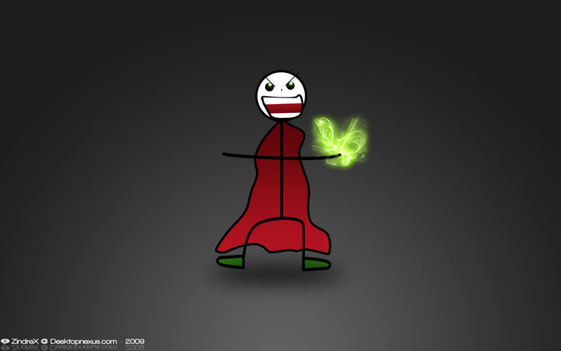 Stick figure with green energy