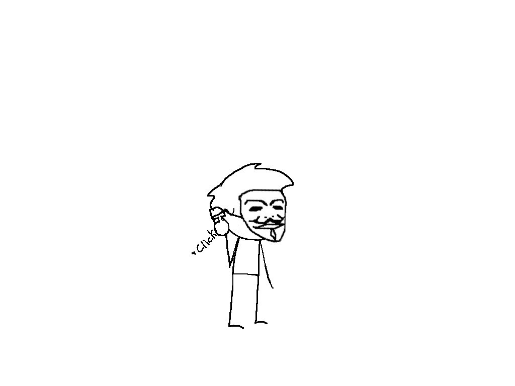 stick figure with mask drawing
